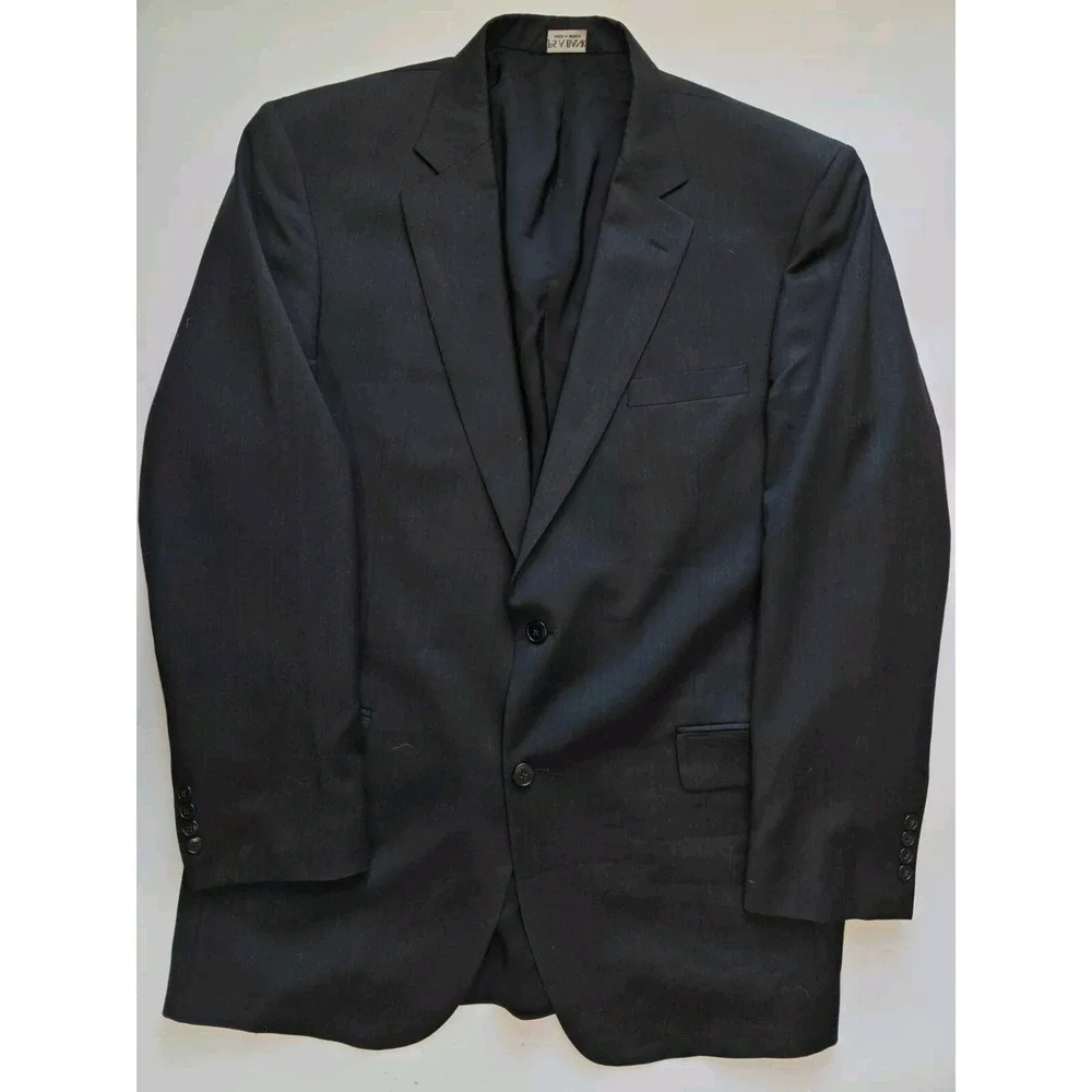 Jos A Bank Mens Wool Sports Coat 43L Charcoal Black Blazer BXT80032 2 Button
